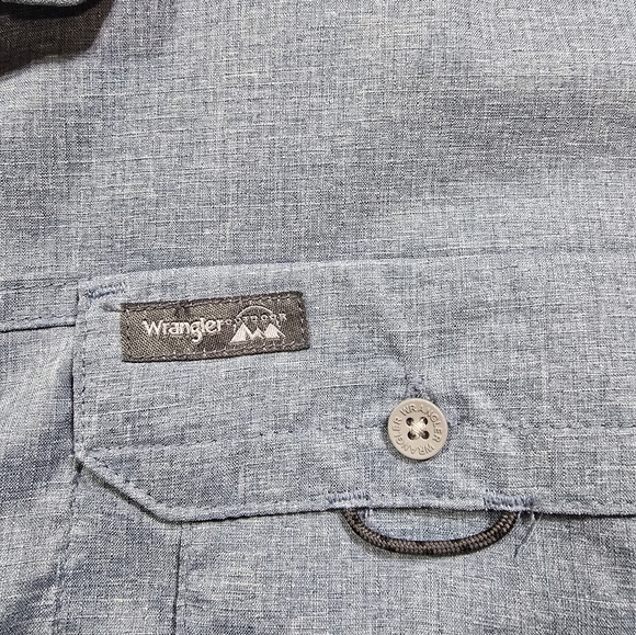Wrangler Outdoor Series Mens Vented Blue Long Sleeve w/ Chest Pockets. XXL - Picture 6 of 6